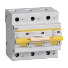 Автоматический выключатель IEK ВА47-100 3Р 50А С 10кА (MVA40-3-050-C)