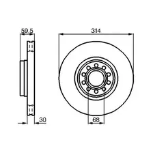 Тормозной диск BOSCH 0 986 478 617 вентилируемый , передняя ось