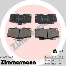 Тормозные колодки дисковые передняя ось ZIMMERMANN 21679.150.1