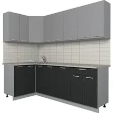 Готовая кухня Интерлиния Мила Лайт 1.2x2.3 (серебро/антрацит)