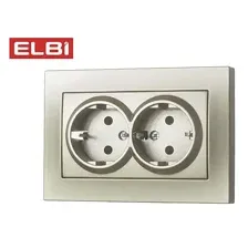 Розетка 2-я с/з, титан EL-BI Vega 510-011430-907
