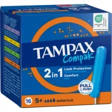 Тампоны гигиенические Tampax Compak Super Plus Duo (16шт)