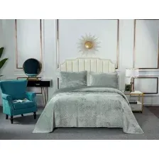 Набор текстиля для спальни Sofi de Marko Патрисия 160x220 / Пок-П-160x220и1 (изумруд 1)