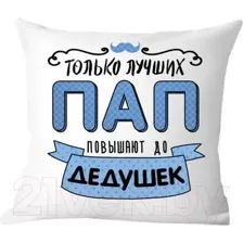 Подушка декоративная Print Style Только лучших пап повышают до дедушек 40x40pap1