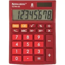 Калькулятор Brauberg Ultra-08-WR / 250510 (бордовый)