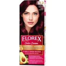 Крем-краска для волос Florex Super Кератин тон 5.2 спелая вишня