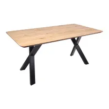 Обеденный стол ОКА Катмай 160x85x75 (дуб натуральный/черный)
