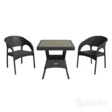 Комплект садовой мебели Ellastik Plast Ola Dom S-GS03+K-GS03 (антрацит/темно-серый)