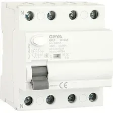 Устройство защитного отключения GEYA GYL9-4P-63A-100mA 4P 63A 6 kA 100mA AC 4M GYL94P63AC100