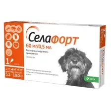 Капли от паразитов KRKA Селафорт для собак 5-10кг (0.5мл)