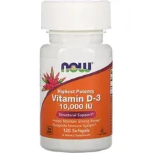 Комплекс Now Foods Vitamin D-3 10 000 МЕ (120 капcул)