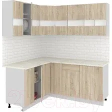 Готовая кухня Кортекс-мебель Корнелия Экстра 1.5x1.8м (дуб сонома/марсель)