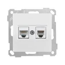 Розетка компьютерная RJ-45 и телефонная MUTLUSAN Daria белая (2100 139 0101)