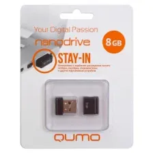 Флеш-накопитель 8GB USB 2.0 Nano Black (черный) QUMO QM8GUD-NANO-B Q18324