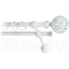 Карниз для штор Lm Decor Ажур 095 2р гладкий (белое золото, 4м)