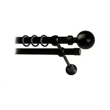 Карниз для штор Lm Decor Шар большой 059 2р гладкий 25/16мм (черный матовый, 3.2м)
