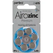 Батарейка Perfeo Airozinc Premium PF ZA675/6BL