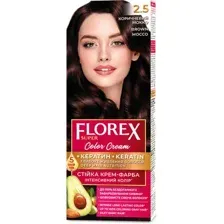 Крем-краска для волос Florex Super Кератин тон 2.5 коричневый мокко