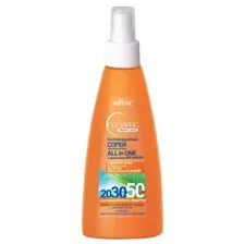 Спрей солнцезащитный для лица и тела БЕЛИТА All In One с нарастающим SPF20/30/50, 150 мл