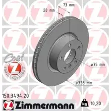 Тормозной диск ZIMMERMANN 150.3494.20 вентилируемый , передняя ось