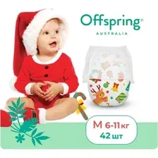 Трусики-подгузники Offspring M 6-11кг Новый год (42 шт)