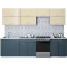 Готовая кухня Интерлиния Мила Gloss 60-28 (ваниль/асфальт)