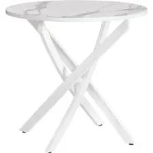 Кухонный стол TetChair Manzana 80x80x75 (мрамор светлый/белый)