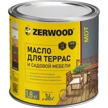 Масло для террас Zerwood MDT, белый, 1.8 кг
