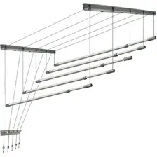 Сушилка для белья Comfort Alumin Потолочная 5 прутьев Silver Style Telescop 120-200 см (алюминий)