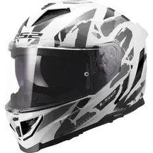 Мотошлем LS2 FF818 Storm III Kaos (M, белый/серый)