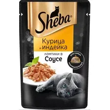 Корм для взрослых кошек Sheba курица и индейка 75г