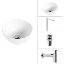 Умывальник Lauter 21601E + Moon 21СK81691C + сифон 21635CH + дон.клапан 21190CH (хром)