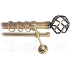 Карниз для штор Lm Decor Булава 097 2р гладкий 25/16мм (антик, 3.2м)