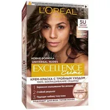 Крем-краска без аммиака L'OREAL Excellence Creme, тон 5U Светло-каштановый