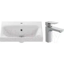 Умывальник со смесителем Cersanit Moduo Slim 50 / S-UM-MOD50SL/1 + 63055