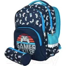 Школьный рюкзак Schoolformat Soft 2 + Gamers РЮКМ2П-ГЕР (синий)