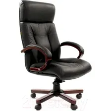 Кресло офисное Chairman 421 (черная кожа)