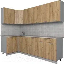 Готовая кухня Интерлиния Мила Лайт 1.2x2.5 (дуб золотой)