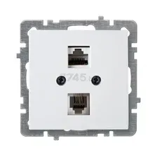 Розетка компьютерная RJ-45 и телефонная NILSON Touran белая (24110448)