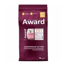 Корм AWARD для взрослых стерилизованных кошек с индейкой и курицей с добавлением клюквы и цикория, 10кг