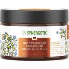 Synergetic Сахарный скраб для тела Карамельное яблоко и ваниль, 300мл