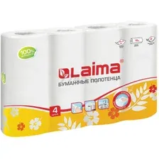 Полотенца бумажные LAIMA бытовые 4 рулона (128725)