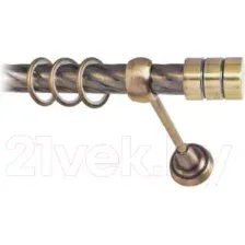 Карниз для штор Lm Decor Цилиндр 088 1р витой 25мм (антик, 3.2м)