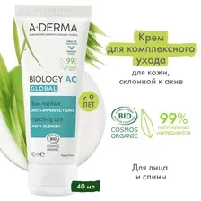 A-DERMA BIOLOGY AC GLOBAL Крем для комплексного ухода за проблемной кожей 40 мл