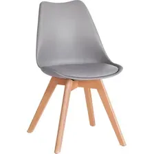 Стул TetChair Tulip дерево/пластик/экокожа (серый)