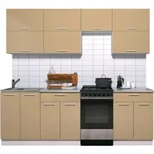 Готовая кухня Интерлиния Мила Gloss 50-23 (капучино глянец)