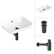 Умывальник Lauter 21441A + клапан 21190B + сифон 21635B (черный матовый)