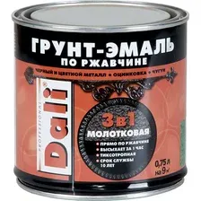 Грунт-эмаль Dali Молотковая по ржавчине 3 в 1 0.75 л (зеленый)