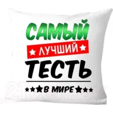 Подушка декоративная Print Style Самый лучший тесть в мире 40x40raz5
