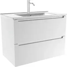 ЗОВ Тумба с умывальником Дион 100 D100LWP0M9003MKV5 + Oliveeka Flow F100W (белый матовый)